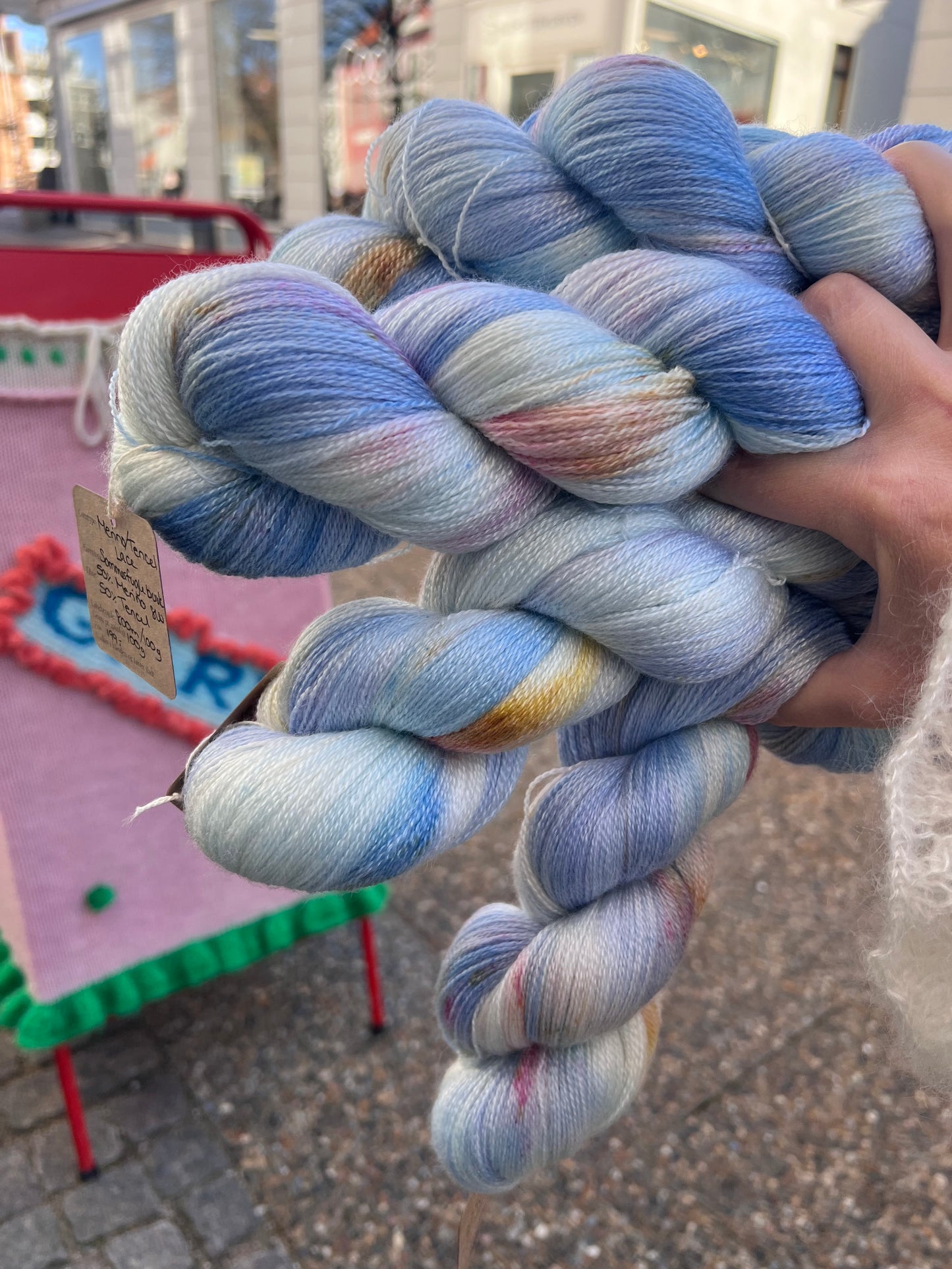 Sequin Hand Dyed Merino Tencel Lace 100g - Butterfly Bush