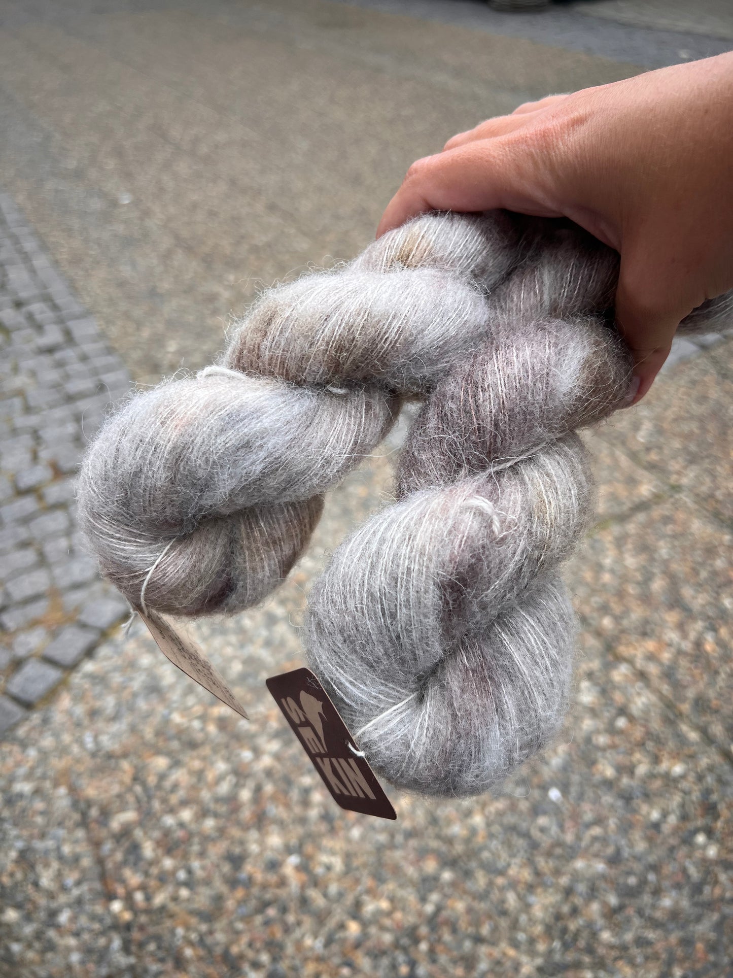 Sequin Hand Dyed Yak Cloud Lace 50g - Coffee Latte