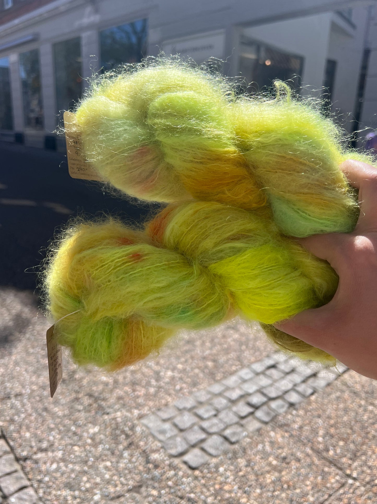 Sequin Hand Dyed Bold Mohair 100g - “Chicken Dance”