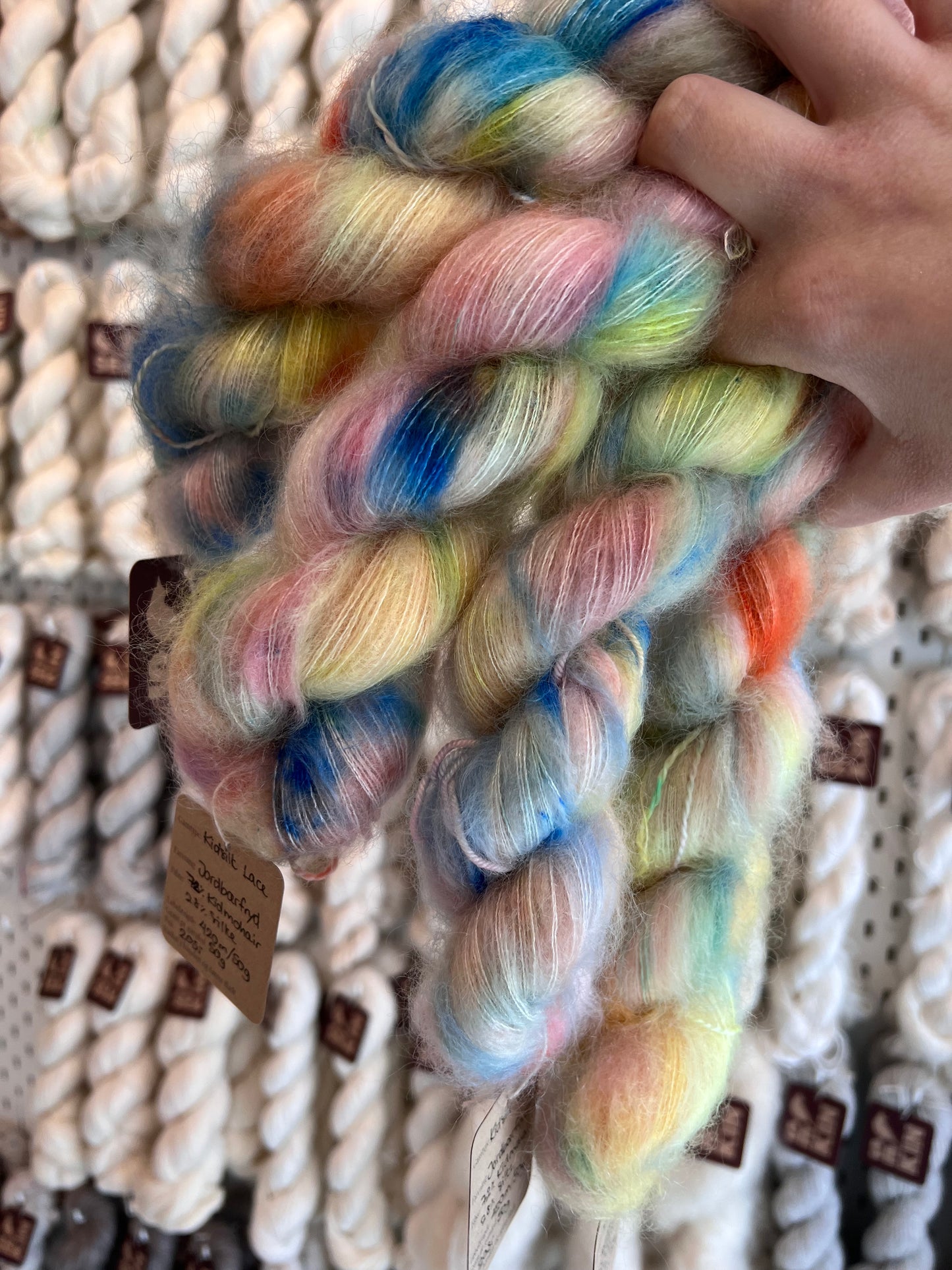Sequin Hand Dyed Kidsilk Lace 50g - Strawberry Shortcake