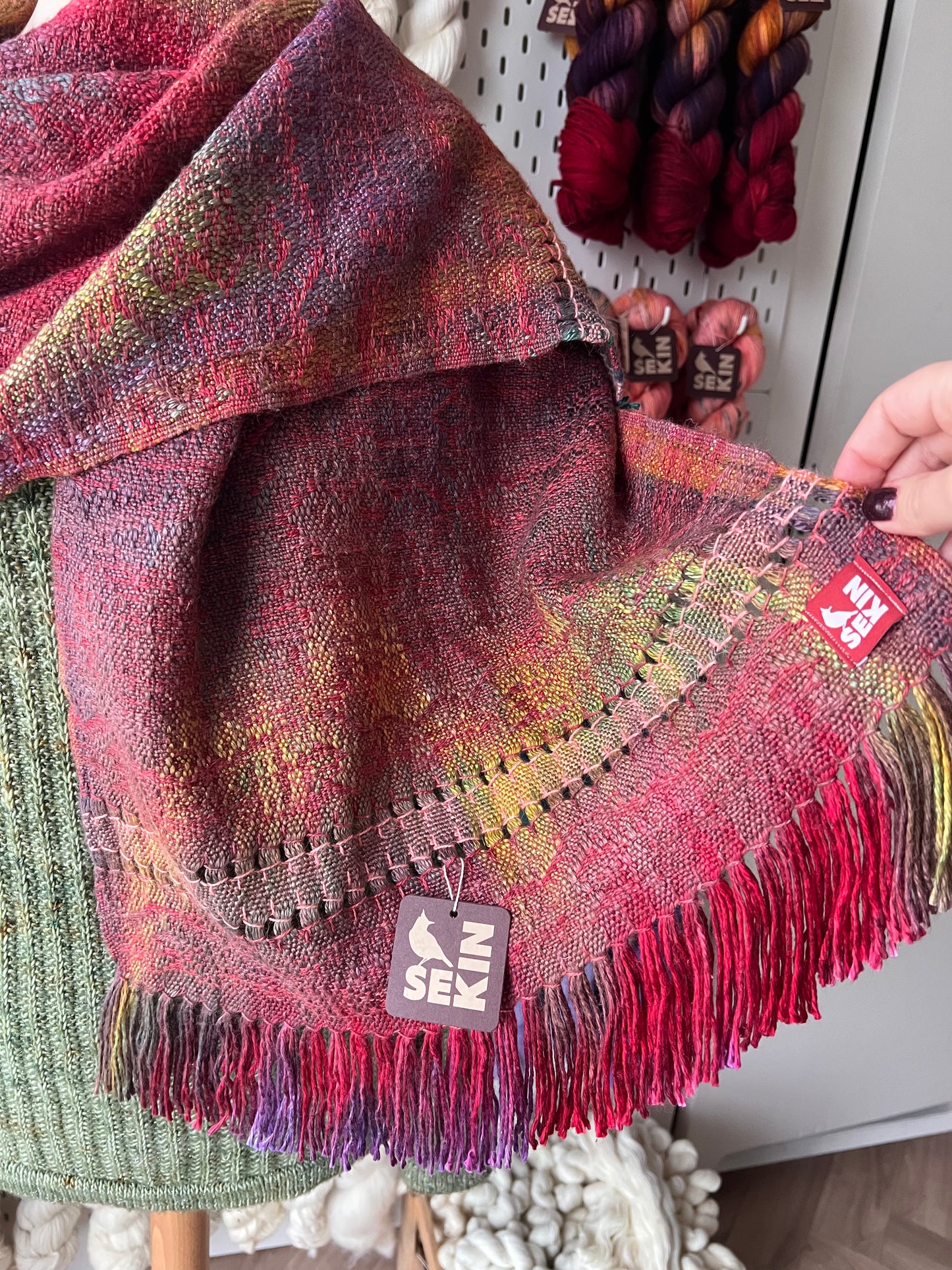 Sequin Handwoven Scarf “The best time”