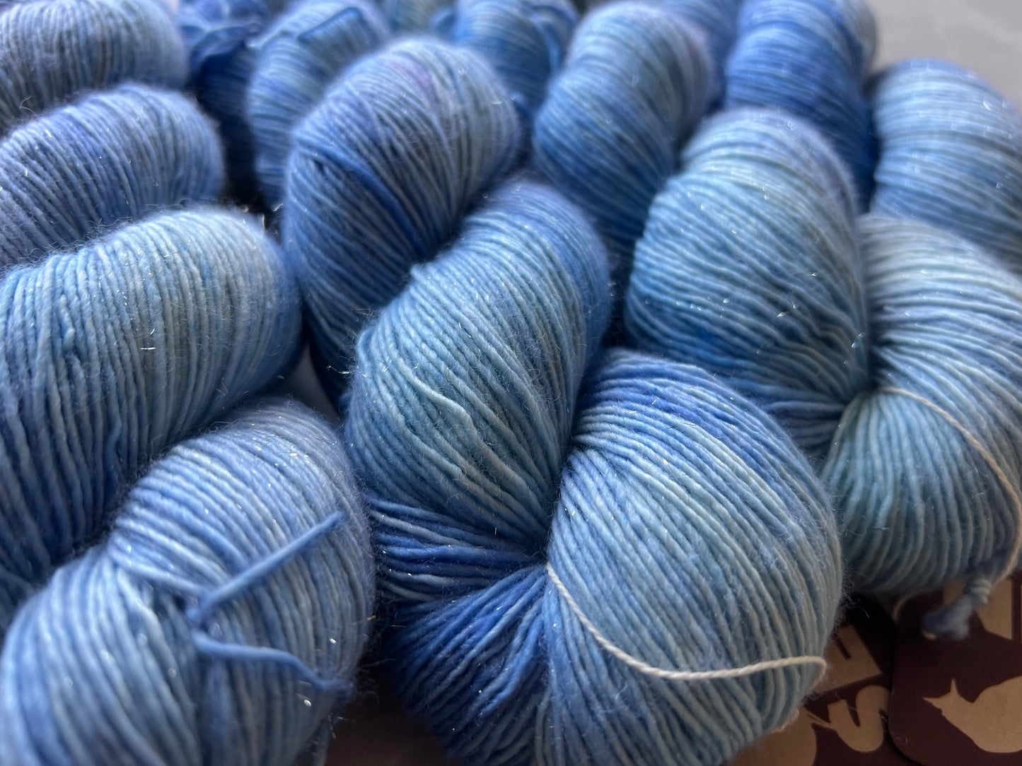 Sekin Hand Dyed Merino Single with Glitter 100g - Sky Blue