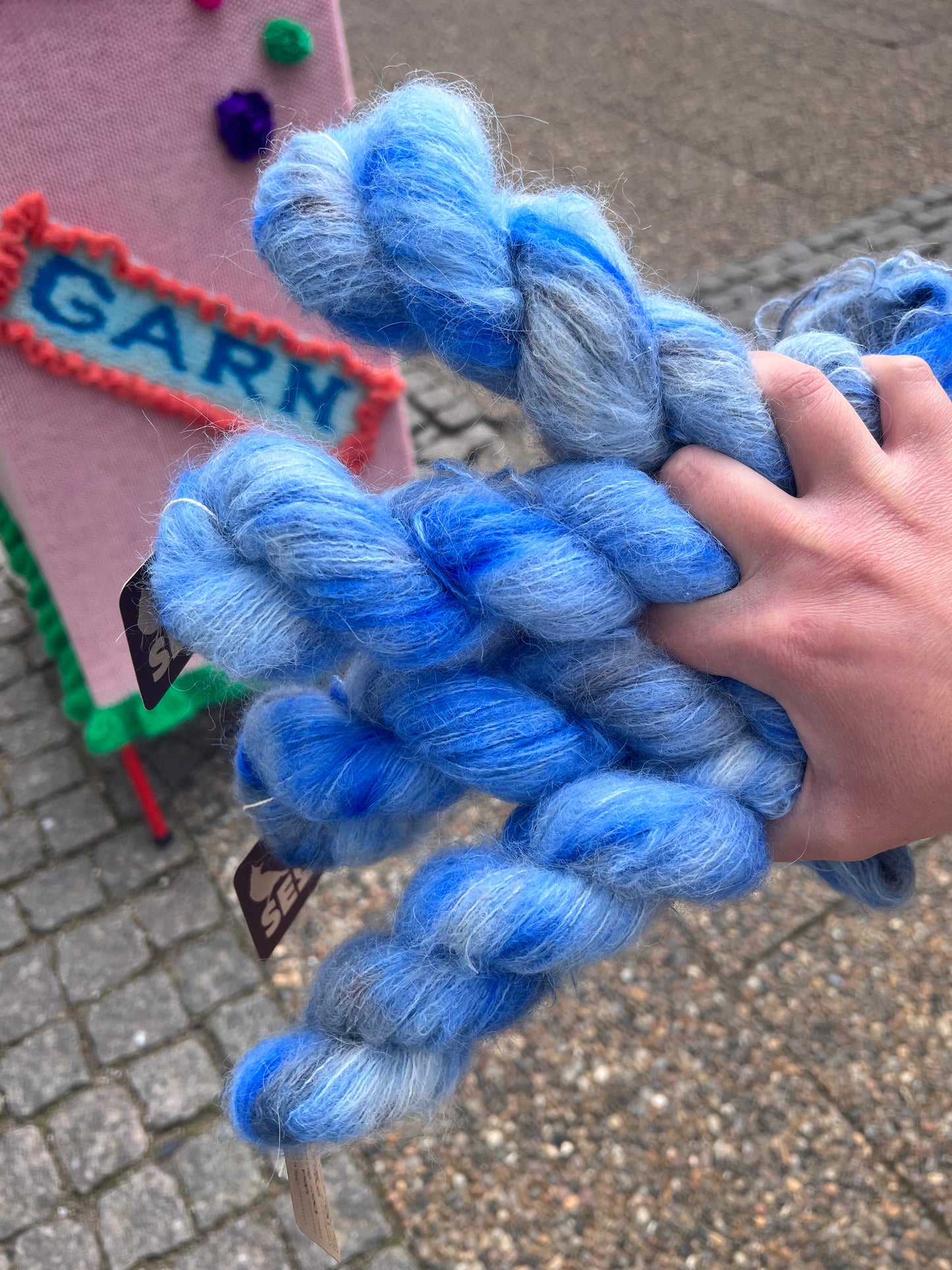 Sekin Håndfarvet Suri Alpaca 50g - Ved Havet