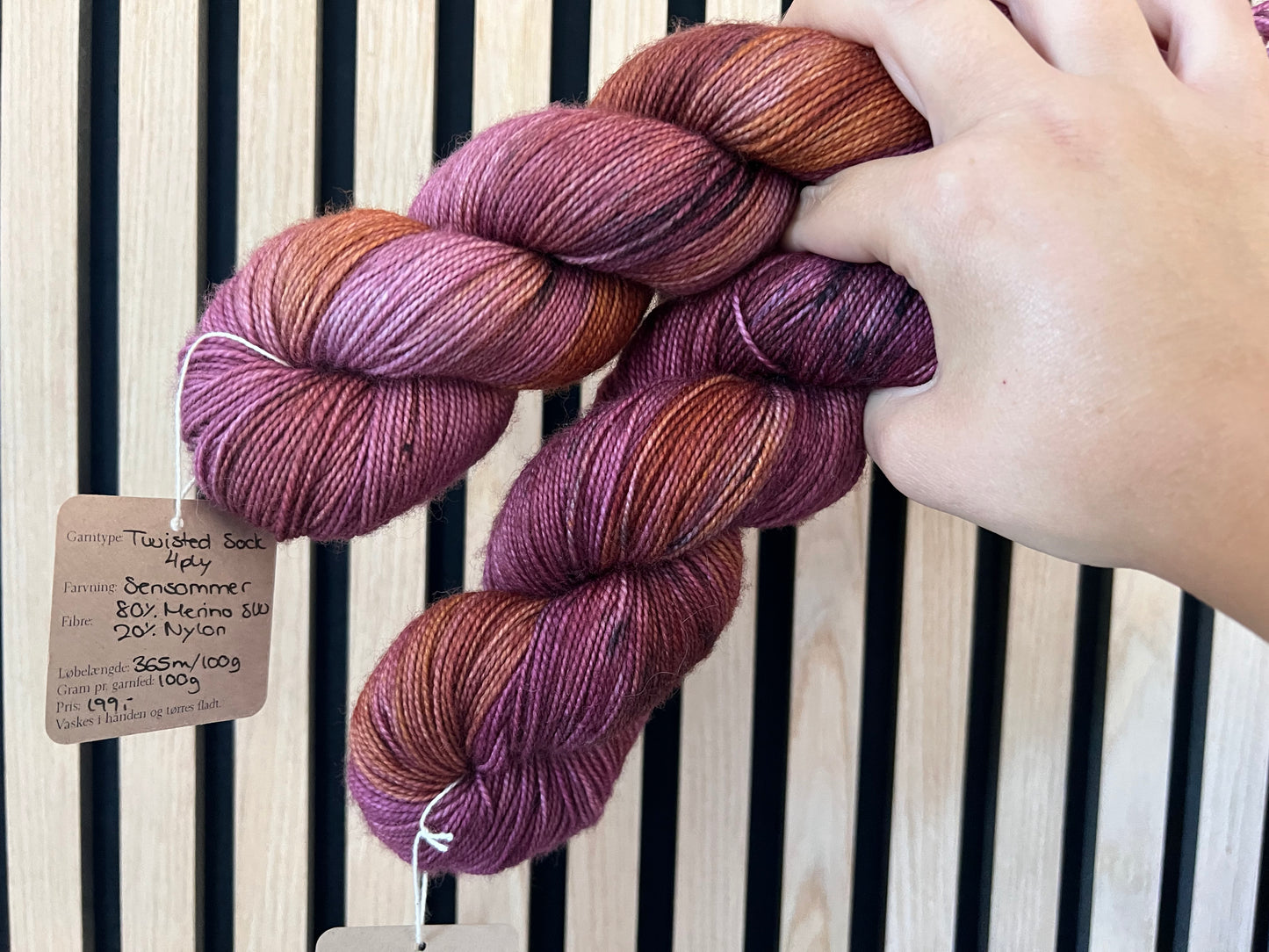 Sekin Håndfarvet Twisted Sock 100g - Sensommer