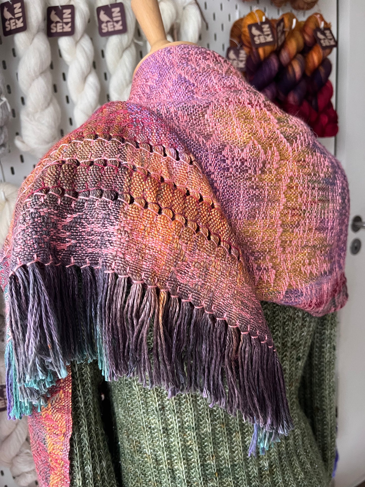 Sequin Handwoven Scarf “The best time”