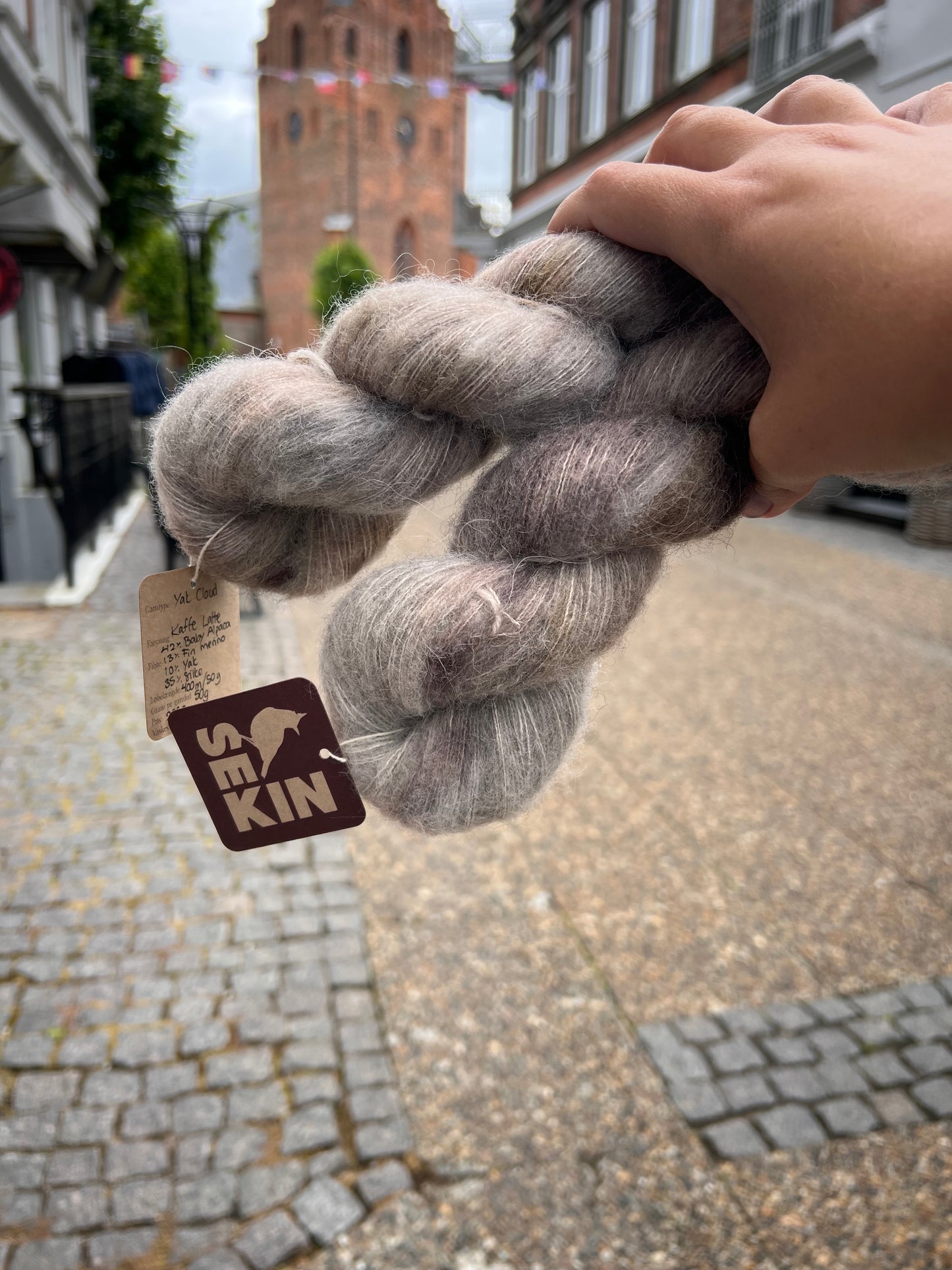 Sequin Hand Dyed Yak Cloud Lace 50g - Coffee Latte