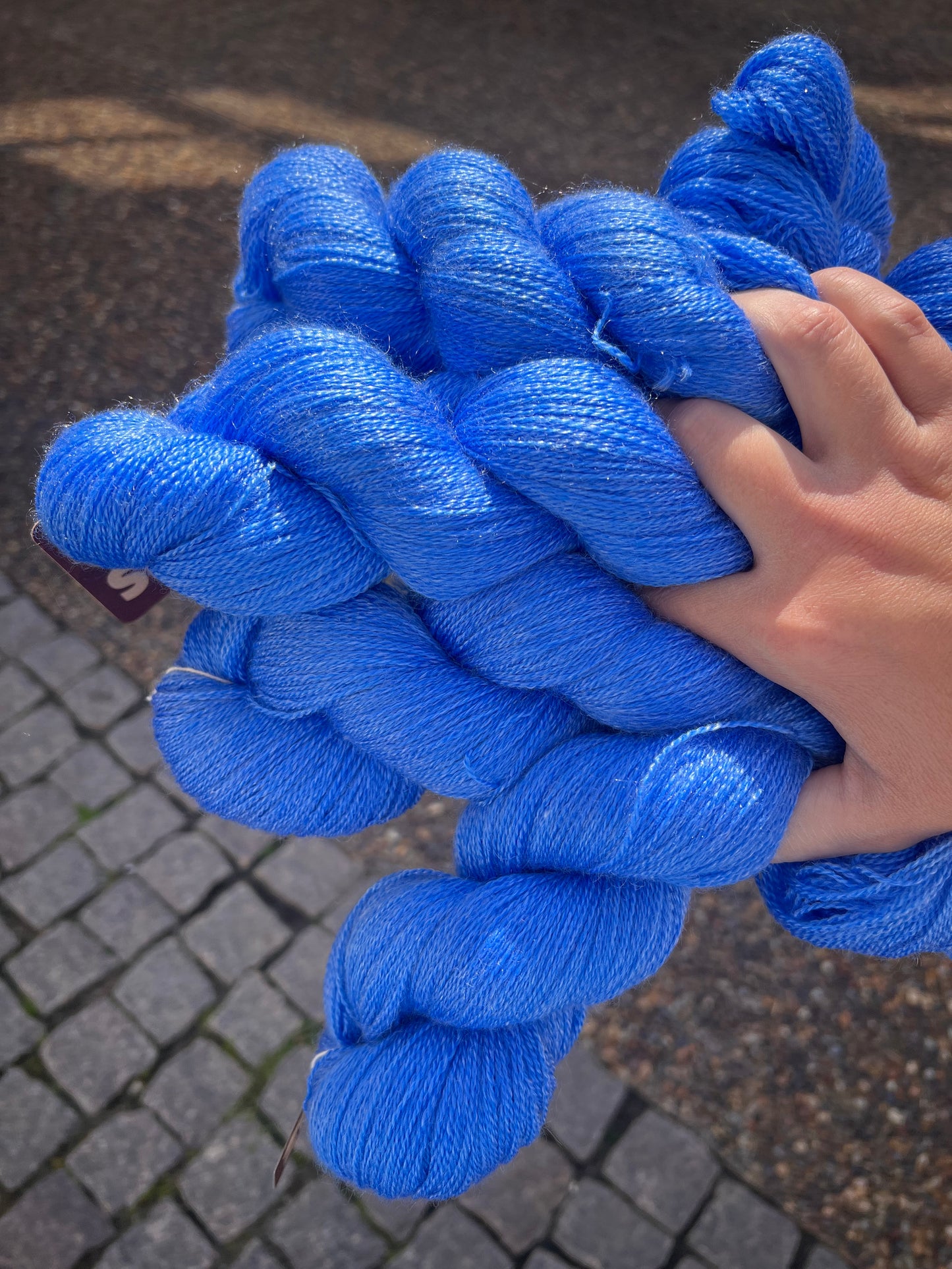 Sekin Håndfarvet Merino Tencel Lace 100g - Blue Owls