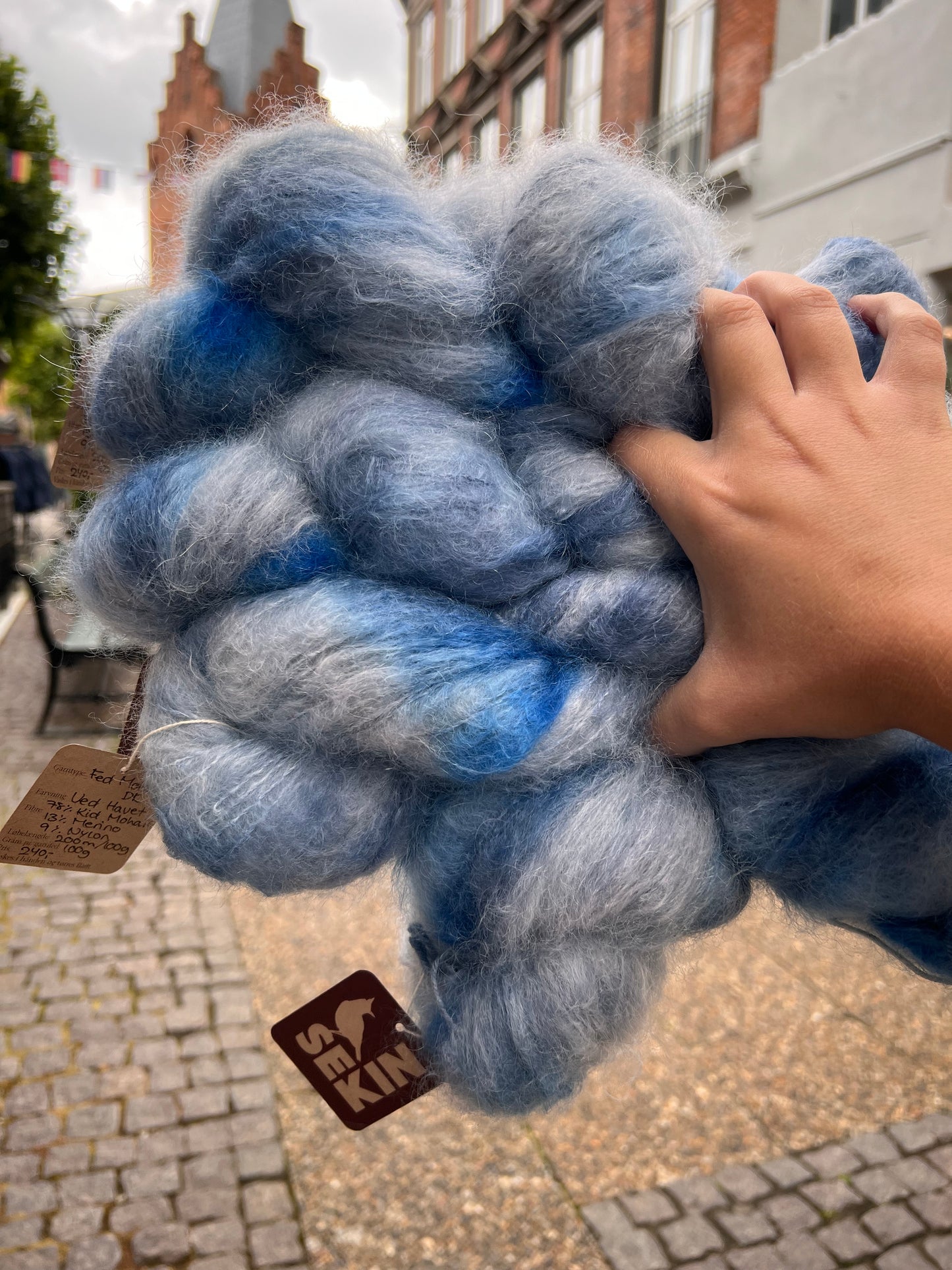 Sekin Håndfarvet Fed Mohair 100g - “Ved havet”