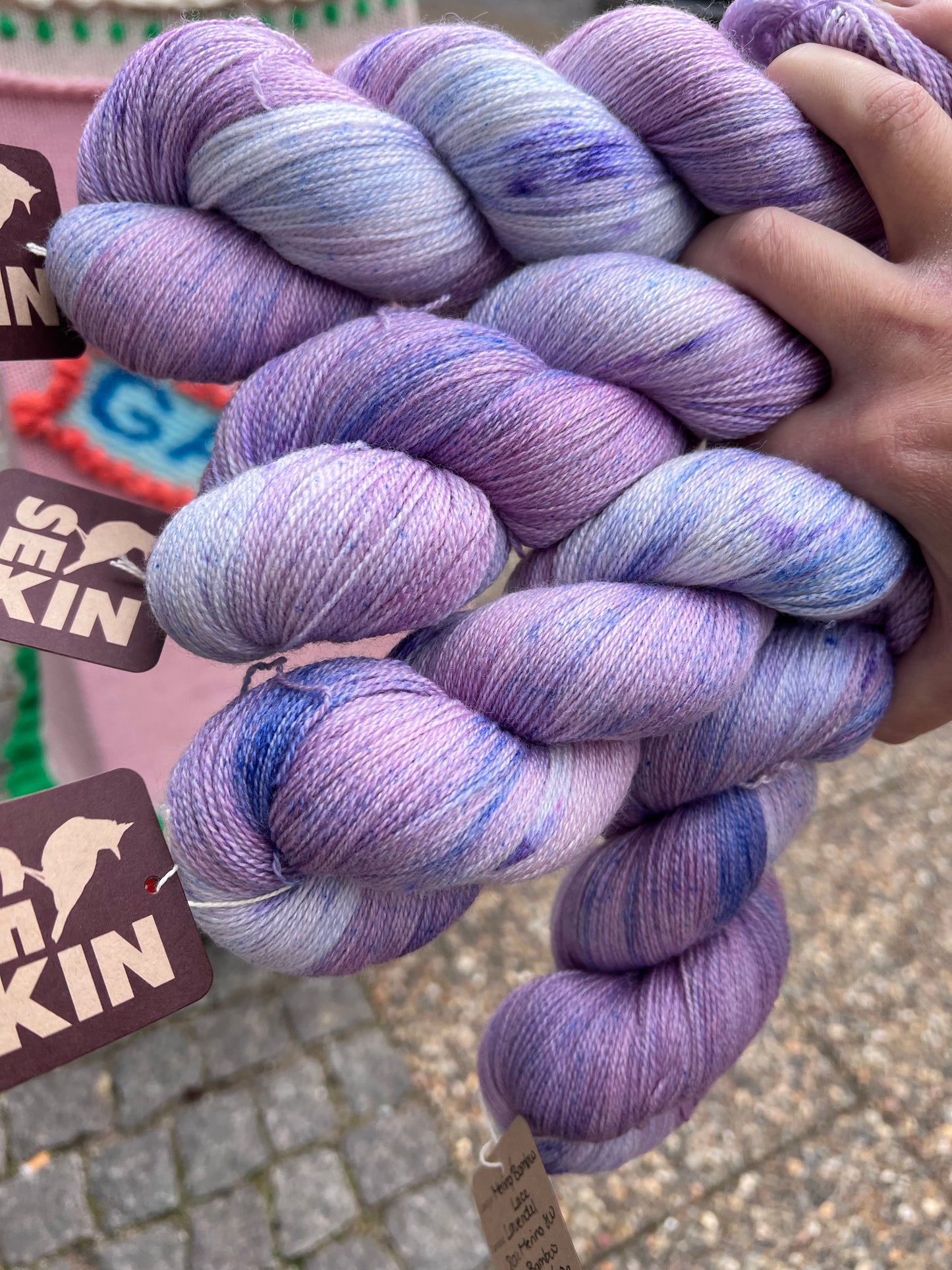 Sekin Håndfarvet Merino/Bambus Lace 100g - "Lavendel”