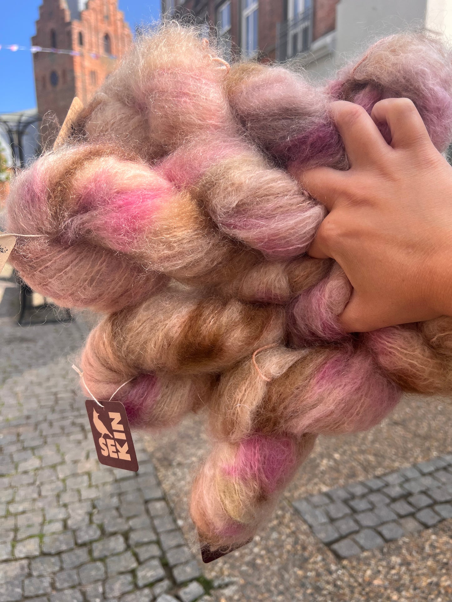 Sekin Håndfarvet Fed Mohair 100g - “Teddy”