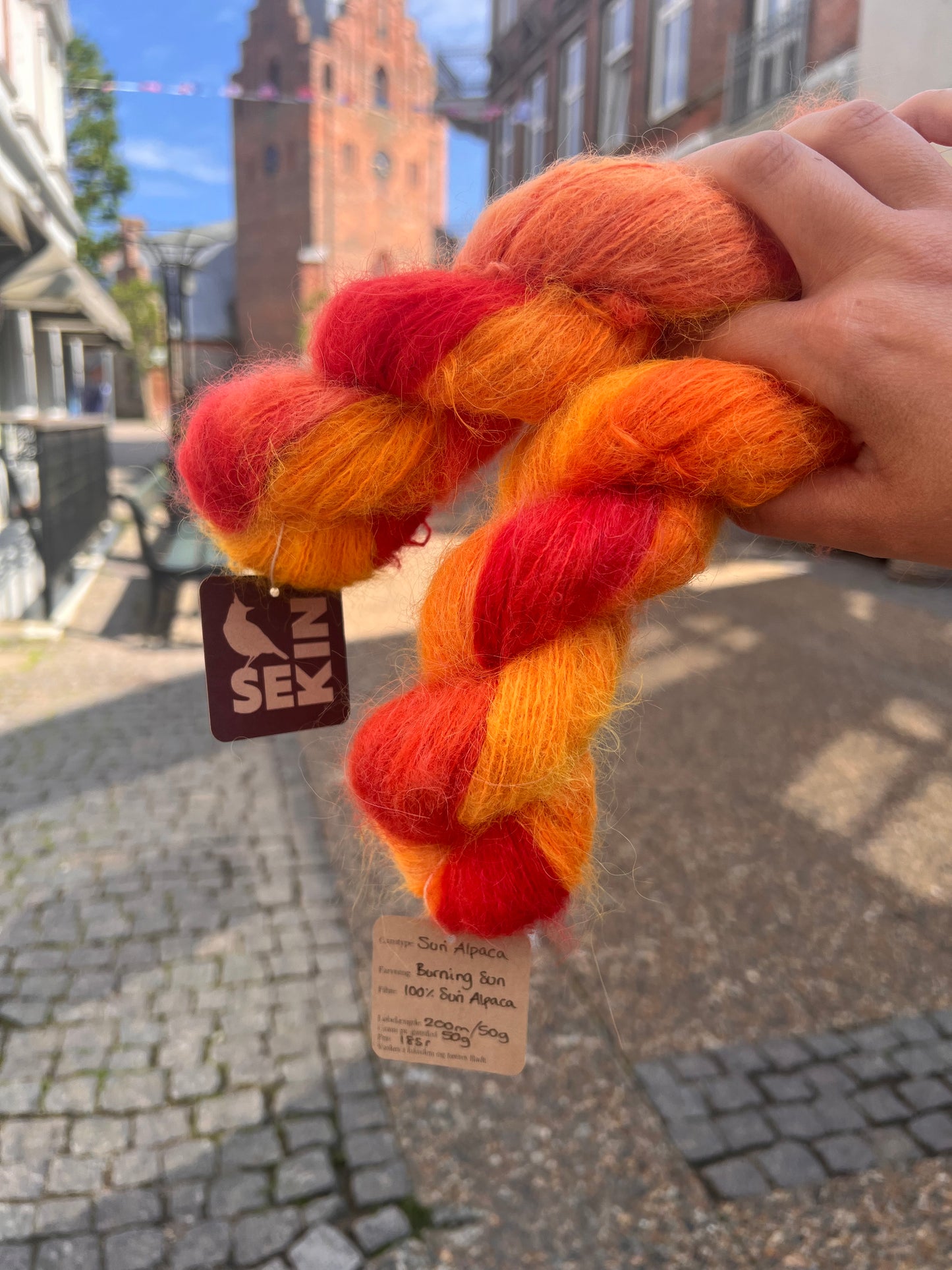 Sekin Håndfarvet Suri Alpaca 50g - Burning Sun