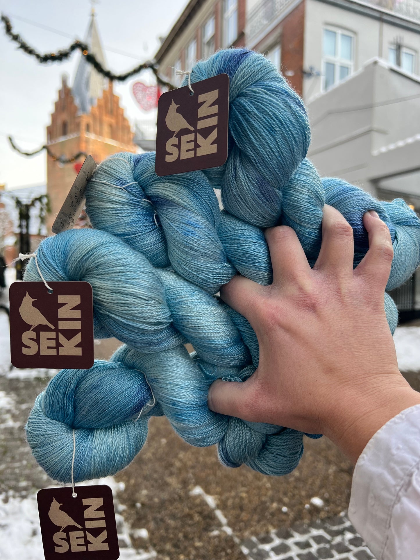 Sekin Håndfarvet Seasilk Lace 100g - Havskum